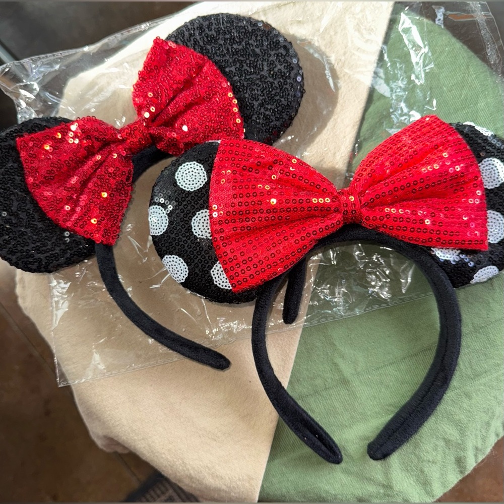 Sequin Mouse Ears Headbands Set